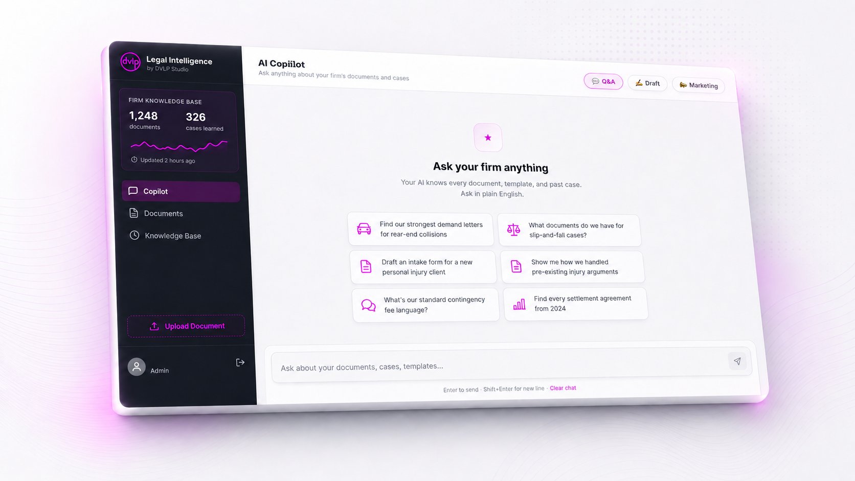 Legal Intelligence dashboard